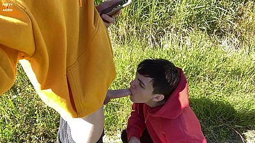 Teen gays Matty and Aiden have fun outdoors