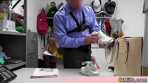 Horny MILF and her cute stepdaughter caught by a mall cop and now its time to pay