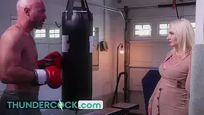 Big tit blonde Kate Dee fucks her husband's big cock bully boss