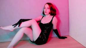 Redhead Masturbating in tight dress