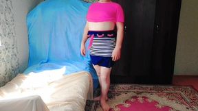 Gorgeous Sissy Posing with Glitter on Her Cheeks