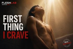 FIRST THING I CRAVE: Filipino Twink Strokes Long Cock in Bathroom, Unloads on His Hand