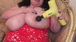 Playing with a back massager