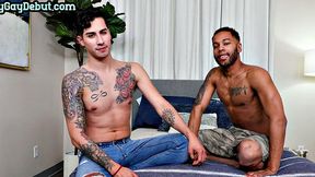 IR debut stud with tattoos fucks and gets by Black BF