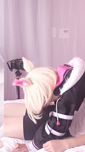 Unforgettable moment from "Hololive Mococo cosplay Facesitting Face Fuck, hentai japanese shemale cosplay 9"