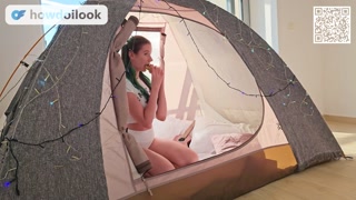 I'm showing you how well I know how to assemble a tent to persuade you to outdoor sex