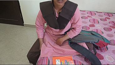 Hot Indian Desi student was fucking with teacher in coching room on dogy style and clear loud speak talk in Hindi