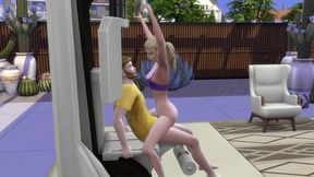 universitaria entra para a equipe e e fodida pelo treinador no ginasio. the sims