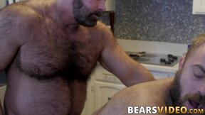 Unshaved daddy teases chubby hunk before hardcore barebacking