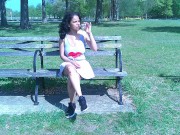 RUBBING PUSSY ON PARK BENCH SOLO FEMALE PUBLIC