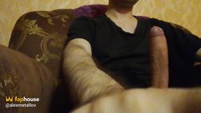 Horny Guy Jerking and Cumming. so Much Thick Cum