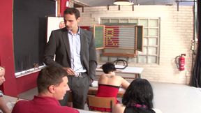 Cute German teen fucked in the classroom