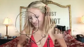 Deep throat excercise with a petite hot tight pussy blonde