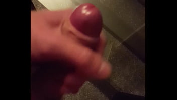 Cum spurt over glass table