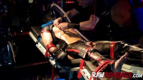 Sweaty jock Devin Franco foot licking and deepthroating in raw bondage