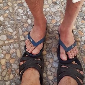 Feet and Dicks on the Balcony