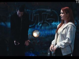 Ouija Board Parody Prank - Redhead Babe Face Drilled While the Time is Frozen