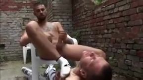 licking feet and sucking throat before fucked rough
