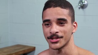 Riley Mitchel is having his way with a moustached fella