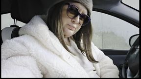 Unveiling Elegance: Nicoletta's Detailed Car Wash and Vacuum in a White Dress, Sheer Pantyhose, and Chic Suede Boots 4K