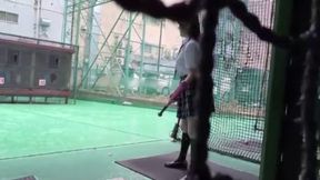 Azusa Baseball Girl with Catcher Skills Excels At Night - Check Out Her Batting Action
