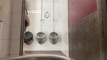 Amateur Straight Boy Trying to Get Caught at Public Urinal