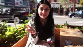 The amazing Kaitlyn Katsaros gets her mouth fucked hard by Feet goat in NYC as he ruins her makeup