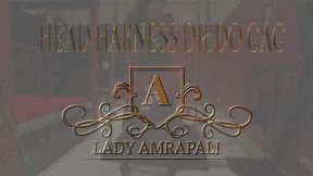 HEAD HARNESS DILDO GAG Total lenghts 4:17 minutes Face StrapOn Facedildo Gagdildo Facesitting Ass Worship Lack Latex Bdsm Slave  LADY AMRAPALI  Herrin  Mistress Domina