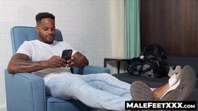 MaleFeetXXX.com - Kevin shows off his smooth and tasty feet while relaxing in style