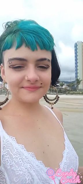 Influencer Sucking Dick in Public on a Beach