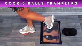 Smushing Your Cock & Balls Under My Pink Converse Platforms (119) - Amber Cam - Trampling CBT Trainers