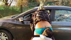 Hijab MILF Outdoor Car Romance - Ass Kissing, Face Sitting and Big Ass Love Making