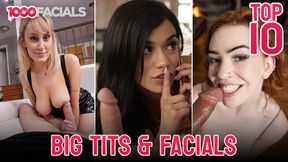Blonde takes huge cock in deepthroat and facefuck