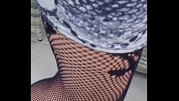 a walk in my garden in my new nylons