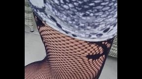 a walk in my garden in my new nylons