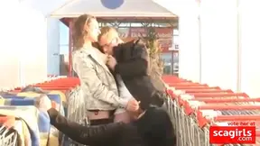 Hot Public Sex Scene Captured in Supermarket Parking Lot