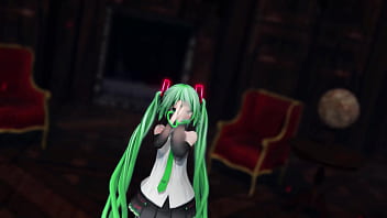 Miku Hatsune Undress Dance Hentai Pussy Plug Toy Reversible Campaign Song MMD 3D Green Hair