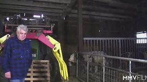 Amateur German farmers suck, fuck and take facials