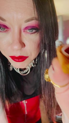 18 Rings! The Only Smoking Queen You Need Smokes A Cigarette In A Leather Skirt - OMI OME Dangles Drifts   Clip 1