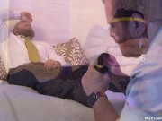 Bearded Riley Kneels And Licks Scott Holliday Bare Feet