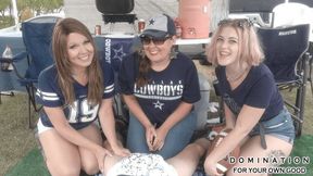 Tailgate Party Diapering! Diapered on game day by Stepmommy Katherine as Stepsister Shelley & her friend Claire watches on and helps! WMV