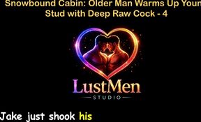 English Audio Gay Sex Story - Snowbound Cabin Older Man Warms up Young Stud with Deep Raw Cock - Part 4