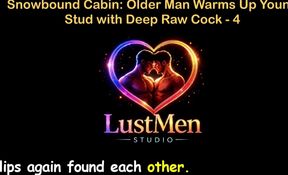 English Audio Gay Sex Story - Snowbound Cabin Older Man Warms up Young Stud with Deep Raw Cock - Part 4