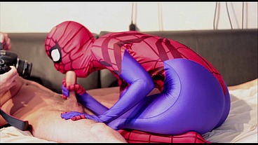 Nylonxtreme - update #47 - Zentai spidergirl Blowjob lycra