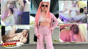 Pink Hair Curvy Teen Maria Gail With Saggy Tits At Rough Anal Sex Casting
