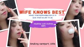 WIFE KNOWS BEST (NEWPORT 100S) (CLOSE UP)