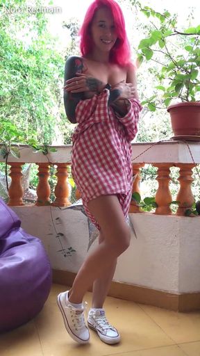 Outdoor Striptease and Feet Close-up