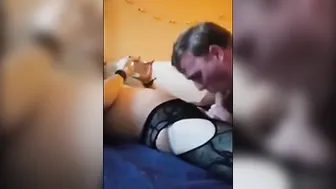Crossdresser sucks and rides a big bareback daddy cock