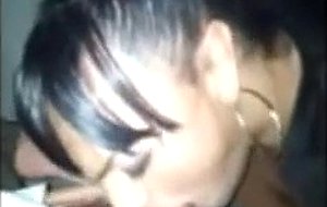 Hot busty latina shemale blows and gets a mouthful