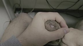 I tried fondling my ball sack of babymakers and tugging my skin with my foreskin cum-pump.